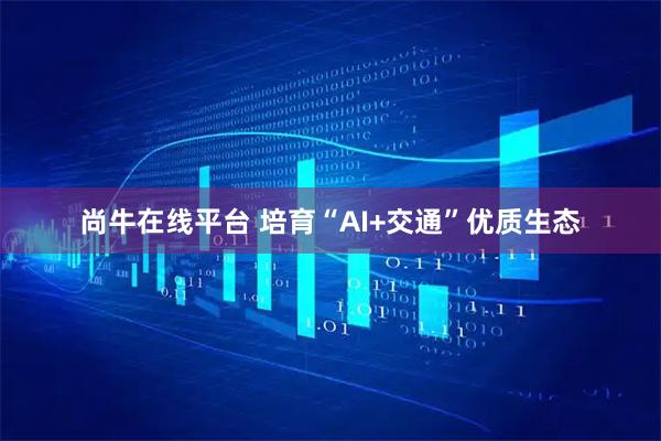尚牛在线平台 培育“AI+交通”优质生态